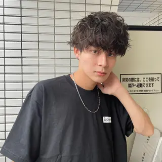 ショート メンズ ブリーチソムリエ認定 梅田茶屋町Eir辻のヘアスタイル