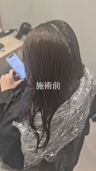 ミディアム カラー 縮毛矯正をしている人 のためのカラーのヘアスタイル
