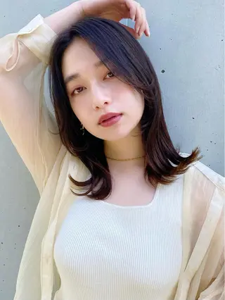 ミディアム カラー ミディアムヘア🌼 さきのヘアスタイル
