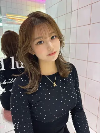 ミディアム 色気レイヤースタイル 洒落色気ヘアマサトのヘアスタイル
