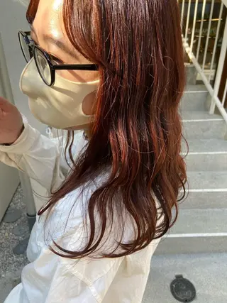 セミロング カラー ヘアアレンジ satsuki 暖色・ブラウンカラーのヘアスタイル