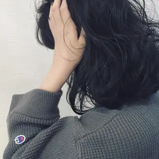 ミディアム カラー 池田 真由美のヘアスタイル