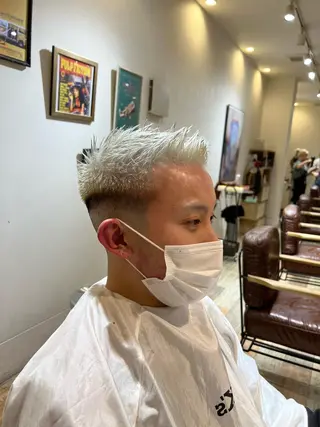 ショート カラー メンズ 韓国風・ブリーチなし ・あり後藤 一斗店長のヘアスタイル