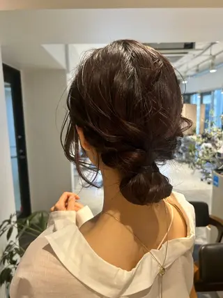 ヘアアレンジ 暖色カラー 奥村陽花のヘアスタイル