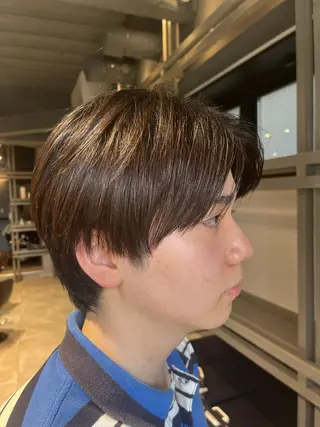 ショート カラー メンズ うる艶カラー/恵比寿 ベージュ/丸山陽平のヘアスタイル