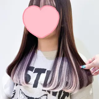 セミロング 横浜🍒ルーツカラー エクステ/RIEのヘアスタイル