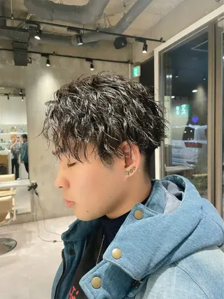 パーマ メンズ 無料ショートモデル 募集中❗️秋山ひらいのヘアスタイル