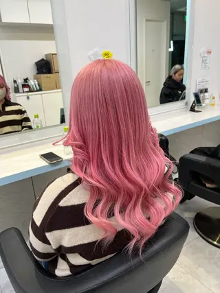 セミロング カラー ブリーチカラー 🩵MIZUKIのヘアスタイル
