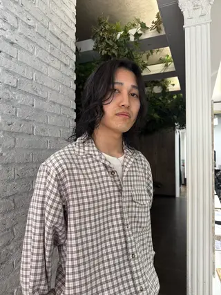 ミディアム カラー パーマ 藤原暖 ／カラーモデル募集のヘアスタイル