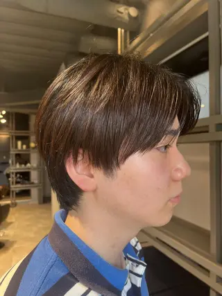 ショート カラー メンズ うる艶カラー/恵比寿 ベージュ/丸山陽平のヘアスタイル