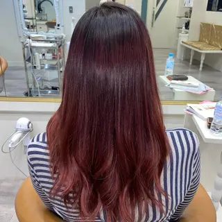 ロング カラー ヘアアレンジ ワタナベ リリコのヘアスタイル