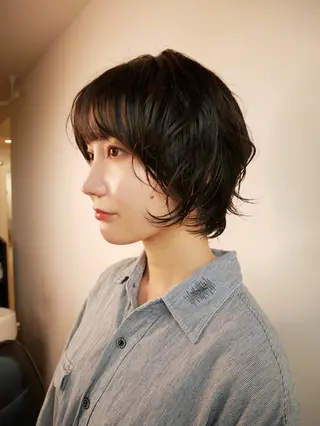 ショート パーマ 森田遥奈/透明感カラ ー/似合わせカットのヘアスタイル
