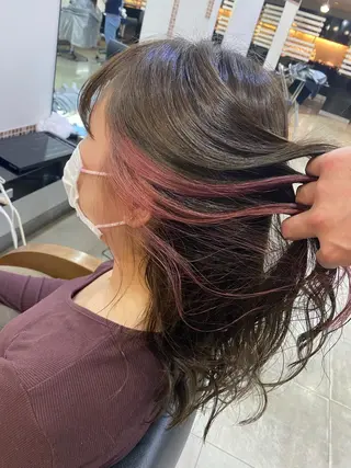 セミロング カラー ヘアアレンジ 烏山 達也のヘアスタイル