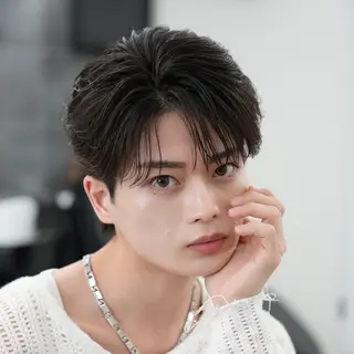 ショート カラー パーマ メンズ 🔥メンズ極🔥韓国 シャドウ/波巻き柿崎のヘアスタイル