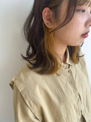 ミディアム カラー 🌝ぷる艶ハイトーン 柔らかヘア🍅まあやのヘアスタイル