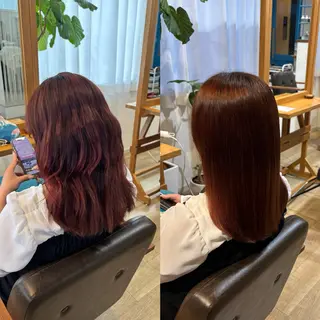 セミロング RINNO🌷透明感 カラー/縮毛矯正のヘアスタイル