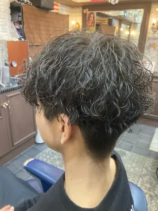 ショート パーマ メンズ ルピナス中田店長 山口大地のヘアスタイル