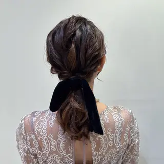 ヘアアレンジ エクステ🎀 暖色カラー🎀amiのヘアスタイル