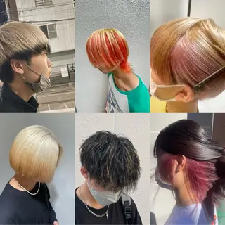 ミディアム カラー メンズ 🧸赤み消し🐾 ラベンダ/ミルクティのヘアスタイル
