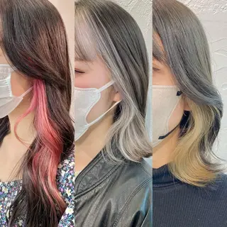ミディアム カラー インナーカラー/レイ ヤーカット♡/マキシのヘアスタイル