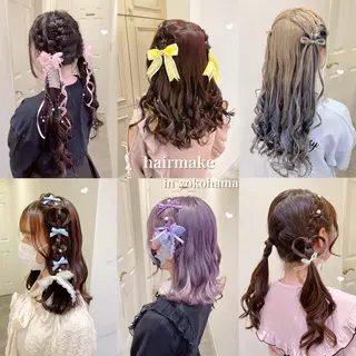 セミロング ヘアアレンジ シールエクステ横浜 🐏☁️miminaのヘアスタイル