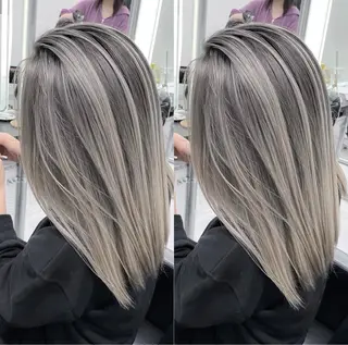 セミロング カラー フェード・メッシュ ハイトーン/fumaのヘアスタイル