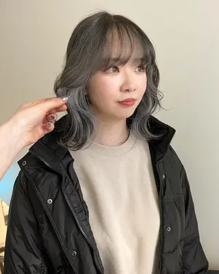 ミディアム カラー 顔周りカット/透明感 カラー✂️MEIのヘアスタイル