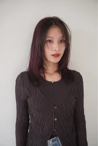 セミロング 小顔レイヤー×コンパ クトボブ/林隆平のヘアスタイル