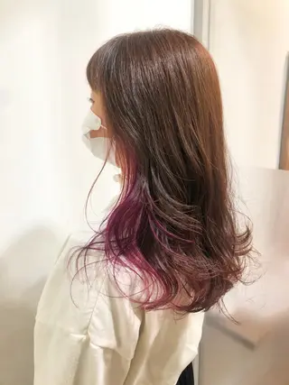 ロング カラー 新井 友菜のヘアスタイル