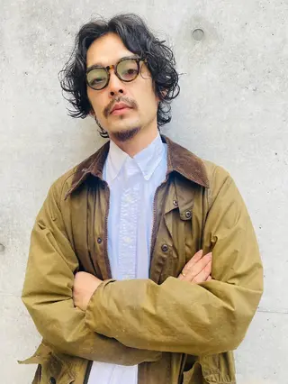 ミディアム カラー パーマ メンズ ヘアアレンジ 【毛流れヘア】 人気No.1/ユウキのヘアスタイル