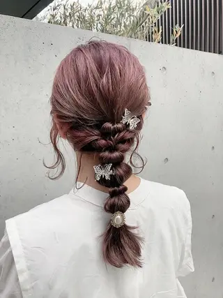 セミロング ヘアアレンジ ☁️hinako☁️ 1HAVANAのヘアスタイル