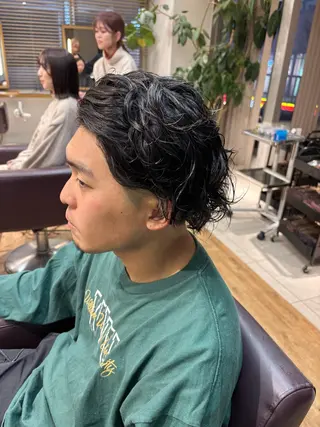 セミロング パーマ メンズ サソウ ユリエ🥥のヘアスタイル