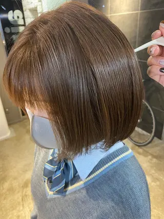 ショート カラー ヘアアレンジ メンズ キッズ ネイル マツエク・マツパ 透明感カラー🤎 ゆりのヘアスタイル
