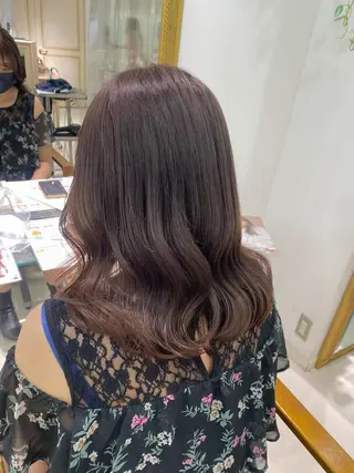 セミロング カラー ヘアアレンジ 透明感カラー 古山 結季🌙🖤のヘアスタイル