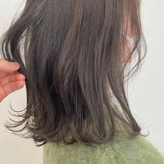 ミディアム カラー 酸性ストレート/ブリ ーチなしWカラー河本のヘアスタイル