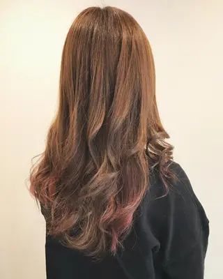 ロング カラー パーマ エイトウメダ 店長 稲尾友則のヘアスタイル