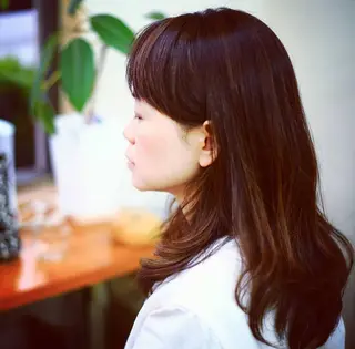 セミロング カラー パーマ 中野 靖志のヘアスタイル