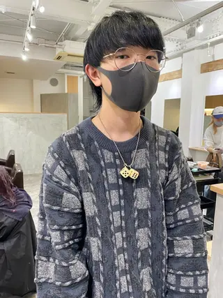 ショート メンズ 森貴裕/ベージュ/ パーマ/オリーブのヘアスタイル