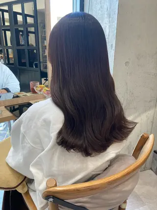 セミロング ✨色持ちの良い艶 カラー✨蟹江真世のヘアスタイル