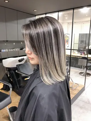 ミディアム カラー ノンダメージ髪質改善 カラー💎/KURAのヘアスタイル