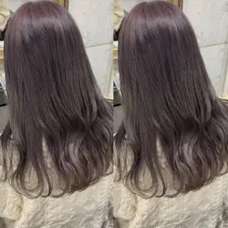 ミディアム カラー Rin♡透明感ピンク 🎀白肌ラベンダーのヘアスタイル