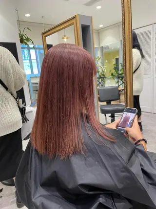 カラー 矯正パーマ、ベージュ ボブカット🫧のヘアスタイル