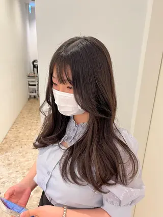 ロング カラー ヘアアレンジ 艶カラー/髪質改善 /顔まわり/内藤　輝のヘアスタイル