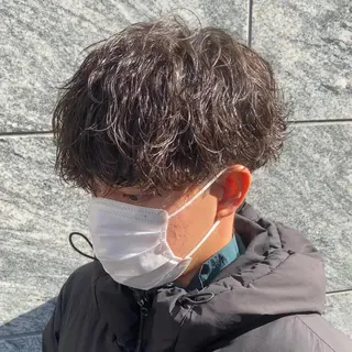 ミディアム カラー パーマ ヘアアレンジ メンズ キッズ ネイル マツエク・マツパ アイブロウ ✂️メンズカット ひろき✂️のヘアスタイル