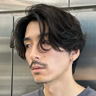 ショート パーマ メンズ 藤川 明英里のヘアスタイル