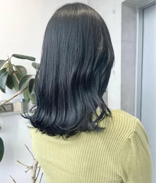 ミディアム カラー パーマ ヘアアレンジ 透明感/オリーブ/ グレージュ/YUKAのヘアスタイル