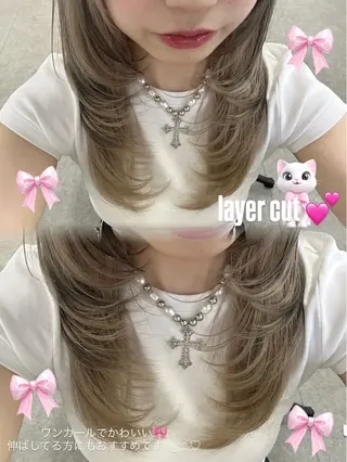 セミロング 透ける透明感カラー 🎀anju/渋谷のヘアスタイル