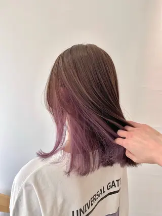 ミディアム カラー 佐々木 美帆のヘアスタイル