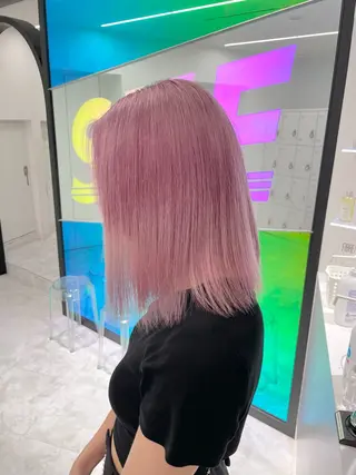 ミディアム カラー 🤍💕ブリーチカラ ーAyaka💕🤍のヘアスタイル