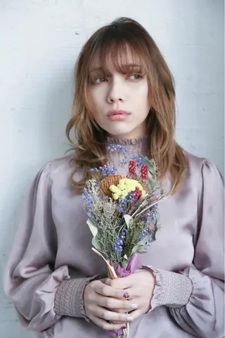 ミディアム カラー パーマ 野崎 ひかりのヘアスタイル